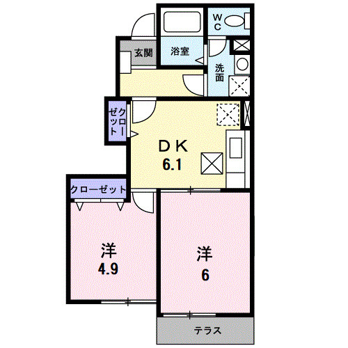 【間取り】 | グランデール花宗　壱番館