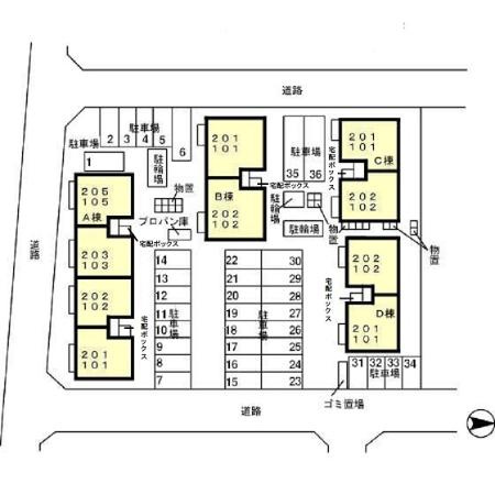 リビングタウン舟橋壱番館　Dの区画図