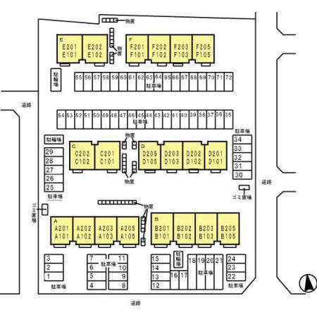 プラム　C棟の駐車場