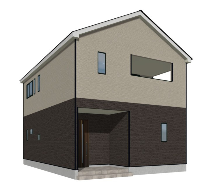 山形市浜崎第3【新築建売住宅】1号棟の外観パース|1号棟完成予想図！早期予約受付中です！