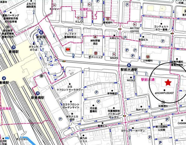 中古マンション　ザ・ハウス豊橋の地図