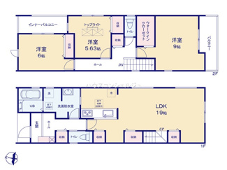 【間取り】 | 名古屋市西区大野木４丁目568【仲介手数料無料】新築一戸建て　1号棟
