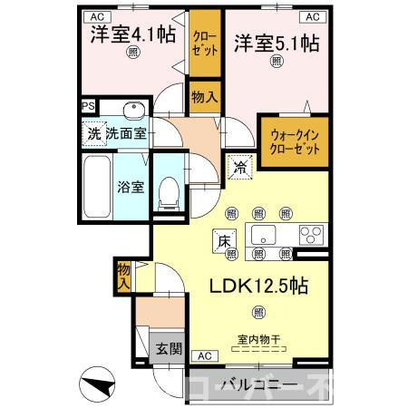 ラ・フルールⅡの間取り