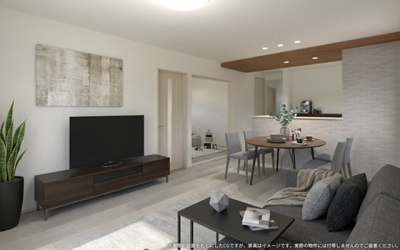 【完成予想図】 | 【LDK　イメージパース】
※画像は設計図面を基に作成したイメージです。