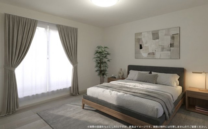 【完成予想図】 | 【主寝室　イメージパース】
※画像は設計図面を基に作成したイメージです。