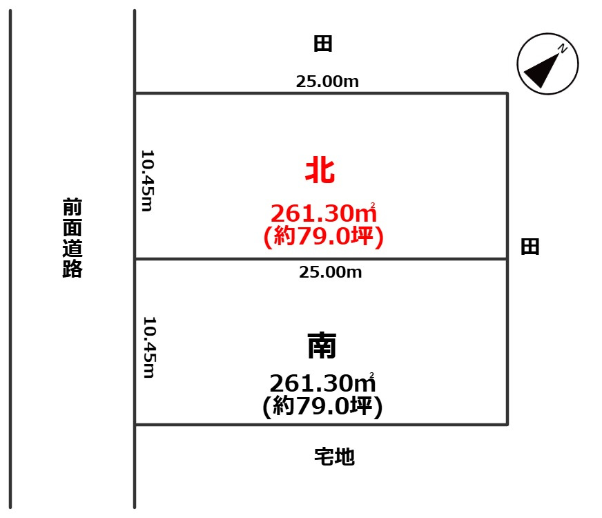 SUNタウン城山台1丁目79坪（北区画）の土地図