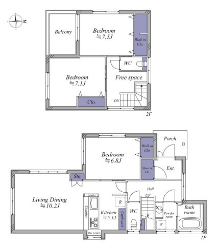 【間取り】 | 南区堀ノ内町2丁目中古戸建 | ３LDK車庫付き