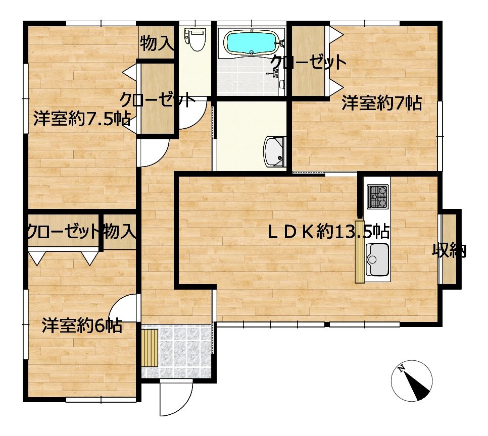 都城市志比田町の中古一戸建の間取り
