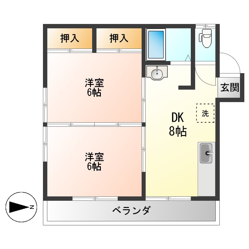 花笠マンションの間取り
