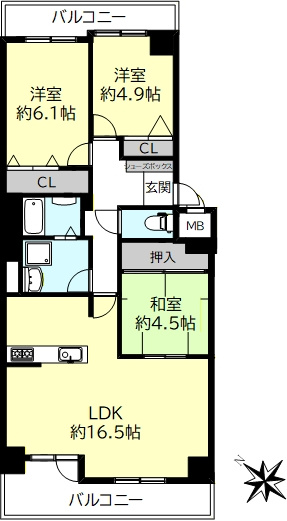 シーアイマンション須磨エクシードの間取り