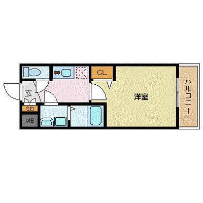 レジュールアッシュ心斎橋リュクスの間取り