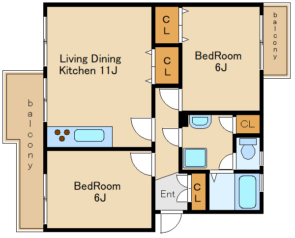 大久保東第一住宅　14号棟の間取り