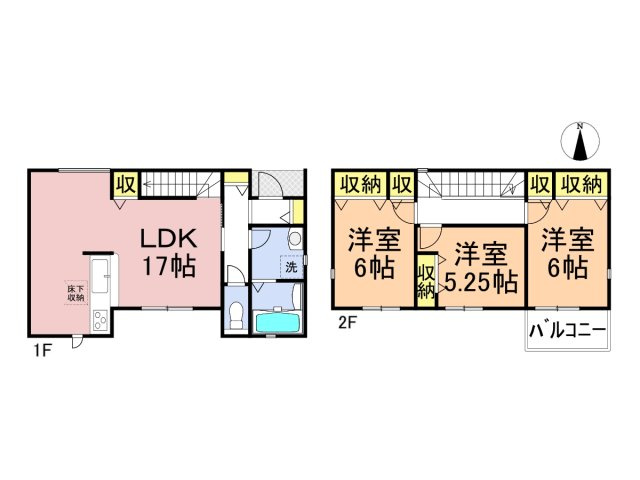 リーブルファイン　羽島市竹鼻町狐穴第２　全2区画分譲の間取り|■１号棟　■ヤマダ不動産　株式会社リライフ　
■夢のマイホーム購入をフルサポートします！