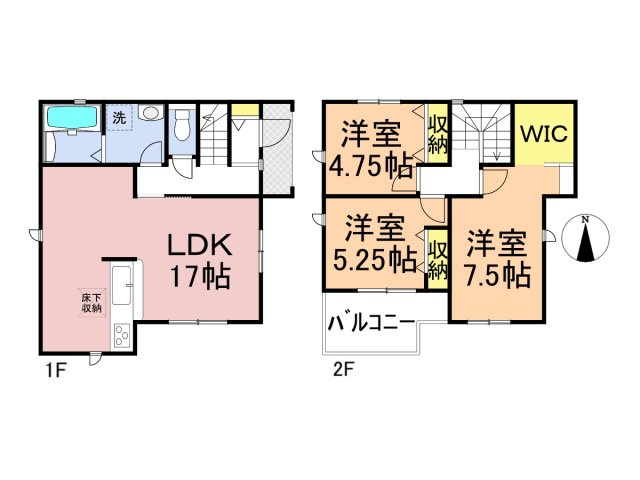 リーブルファイン　羽島市竹鼻町狐穴第２　全2区画分譲の間取り|■２号棟　■ヤマダ不動産　株式会社リライフ　
■夢のマイホーム購入をフルサポートします！