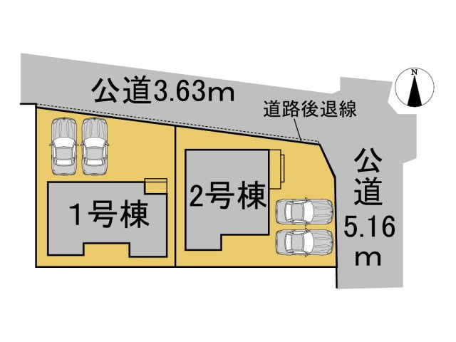 リーブルファイン　羽島市竹鼻町狐穴第２　全2区画分譲の区画図|■区画図
■YAMADA電機の　ヤマダ不動産　株式会社リライフ　
いつでもお問合わせ下さい。