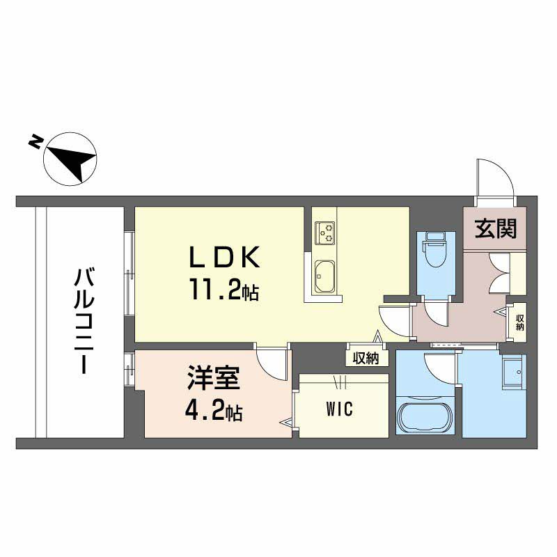 熊本市中央区本荘５丁目の賃貸マンションの間取り