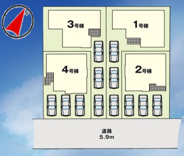 小倉北区青葉1期の区画図