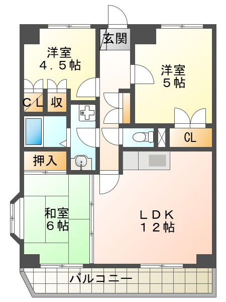 ユートピア魚住の間取り