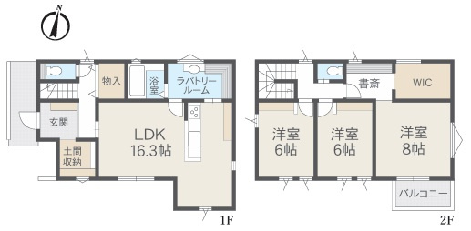 小田原市酒匂2丁目　新築戸建　　全２棟の間取り