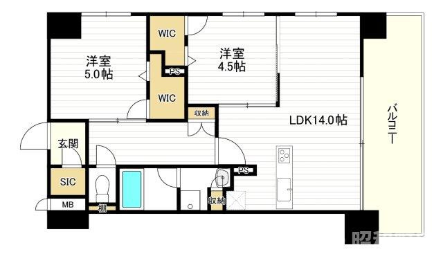 スプランディッド天王寺SOUTHの間取り