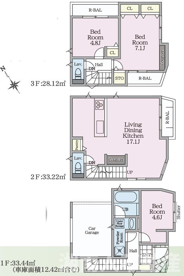 藤沢市片瀬３丁目２５１５－３新築戸建ての間取り