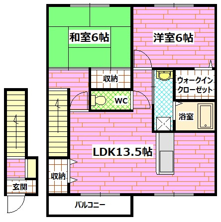 サンビレッジ府中B棟の間取り