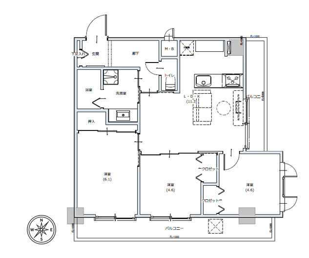 【間取り】 | エスペランサ第一宮前 | 59.89㎡の3LDK

