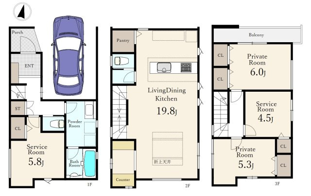北区滝野川1丁目 限定1棟の間取り|建物面積120.89㎡のゆとりの邸
