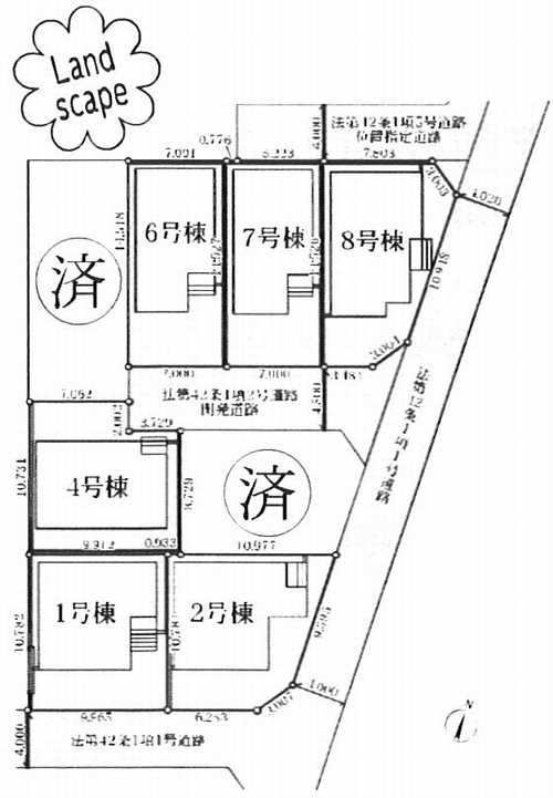 藤沢市石川6丁目　新築戸建全8棟　7号棟の区画図