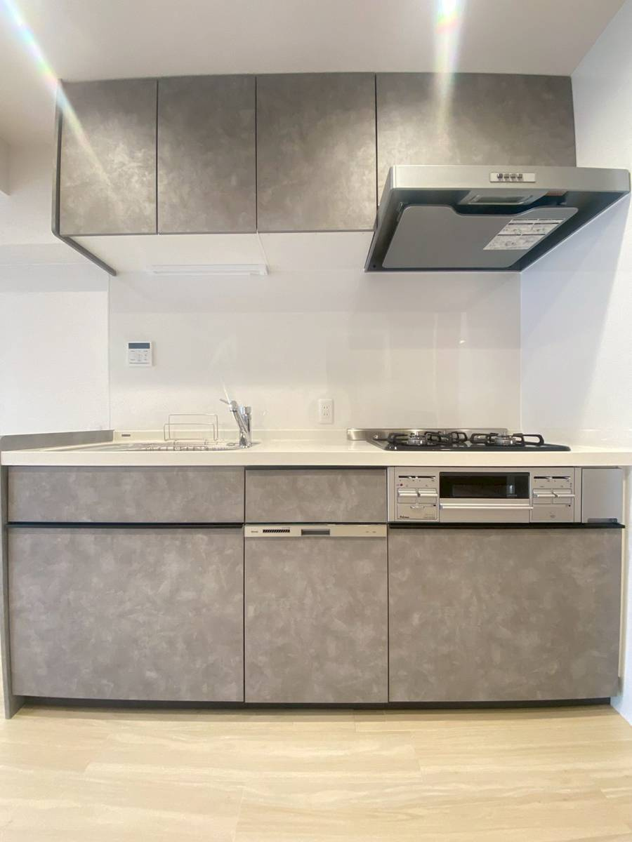 西京極ガーデンハイツのキッチン|システムキッチンも、新品に交換済みです◎