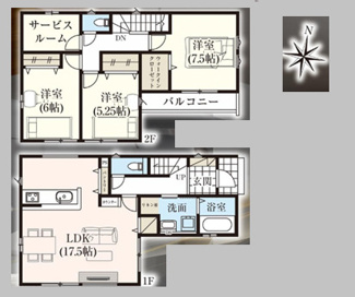 【間取り】 | 千葉市稲毛区天台一丁目　新築分譲住宅２号棟 | 千葉市稲毛区天台１丁目　２号棟　３LDK＋納戸