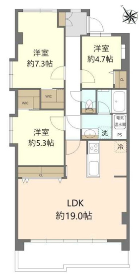 【間取り】 | ライフプラザ相模原 | 3LDKは、リビングダイニングキッチンと3つの居室がある間取り。ファミリー層に非常に人気の高い間取りで、広々としたリビングで家族団らんを楽しみ、個室でプライベートな時間も確保できるのが大きな魅力です。