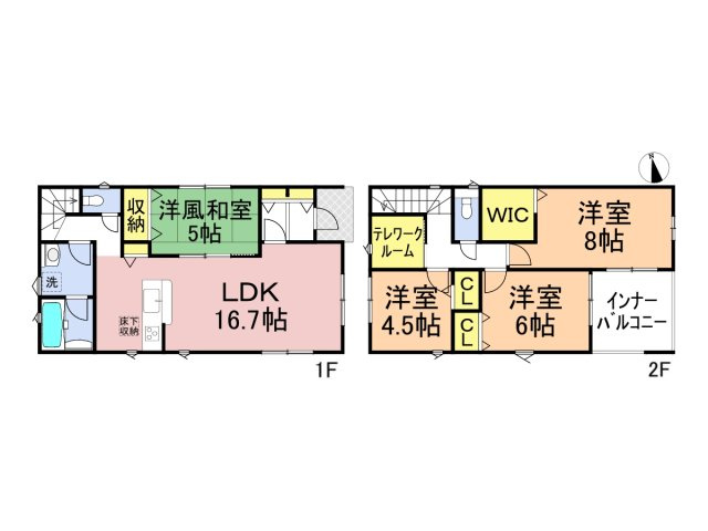 クワイエ　羽島市上中町長間第2　全3区画分譲の間取り|■1号棟　■ヤマダ不動産　株式会社リライフ　
■夢のマイホーム購入をフルサポートします！