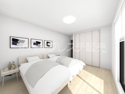 【洋室】 | 奈良市学園緑ヶ丘１丁目の新築一戸建 全２区画 | １号地２階洋室（主寝室）完成イメージ／南向きですので、陽あたり良好です♪