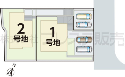 【区画図】 | 奈良市学園緑ヶ丘１丁目の新築一戸建 全２区画 | 全体区画図