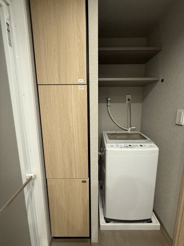 ザ・プラセシオン金山のランドリースペース|リネン庫があり、収納力もあります。