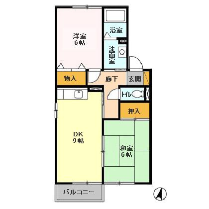 クレスト藤ヶ丘Bの間取り