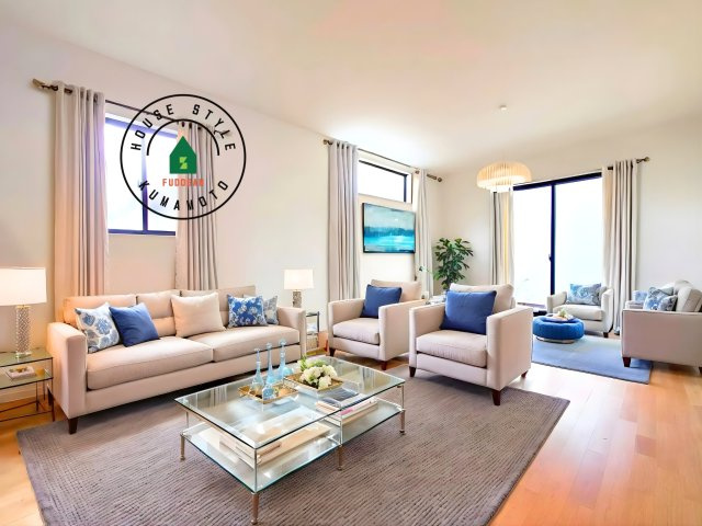 熊本県宇土市馬之瀬町第2₋2棟(4号棟)の内観：施工例|多くの時間を過すことになるリビングだからこそ、いつも穏やかな空間・解放感が味わえ毎日が充実します。