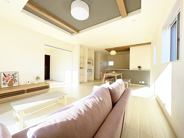 新築戸建・新築建売　福島市笹木野字北寺畑【繰り返す地震に強い】野田小・野田中の居間・リビング