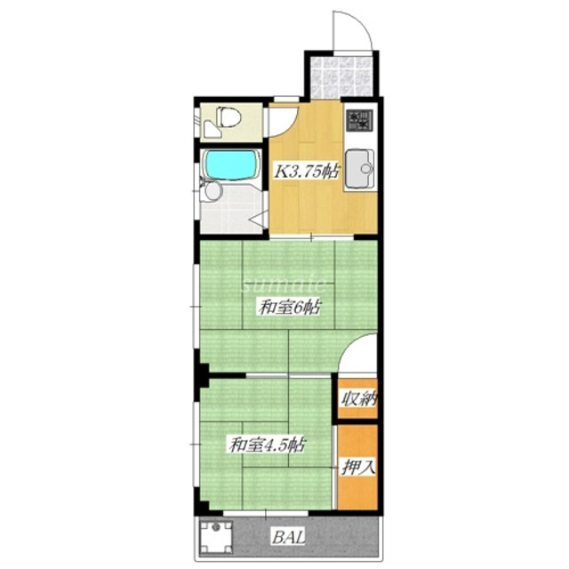 コーポ金野の間取り|収納たっぷりのお部屋です♪