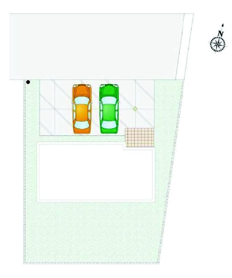 前橋市総社町総社全3区画2号棟　新築住宅の区画図|駐車場3台以上ご用意しています！
並列駐車なので、出し入れもしやすいですよ！