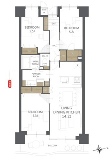 【間取り】ライフペリエ三郷 