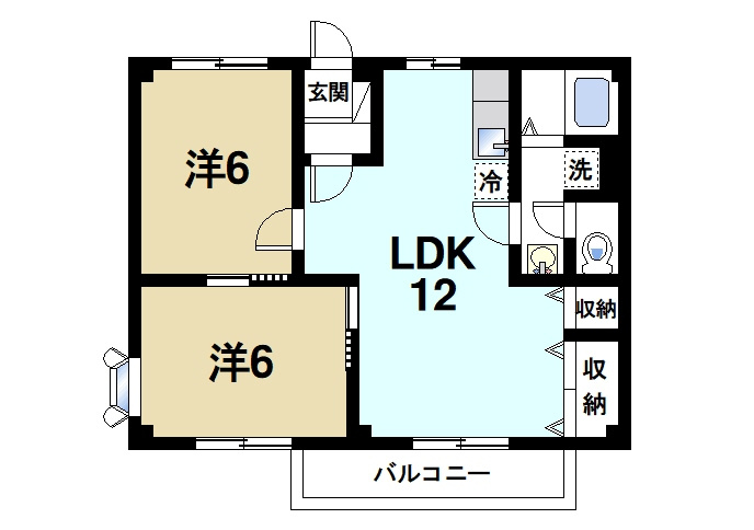 エスポワールB（小瀬町）の間取り|ゆったりとした広さのリビングが魅力的です