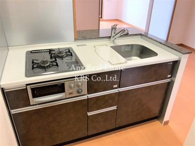 【キッチン】 | リーガルあみだ池新町 | 2口ガスコンロ！グリル付！広々キッチン！収納力も豊富です！