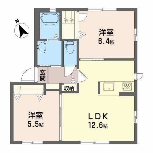 ヴィラージュヌフ Ⅵ棟の間取り