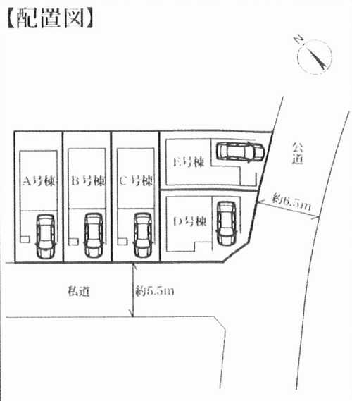 横浜市港南区港南台1丁目 　新築戸建全5棟の区画図