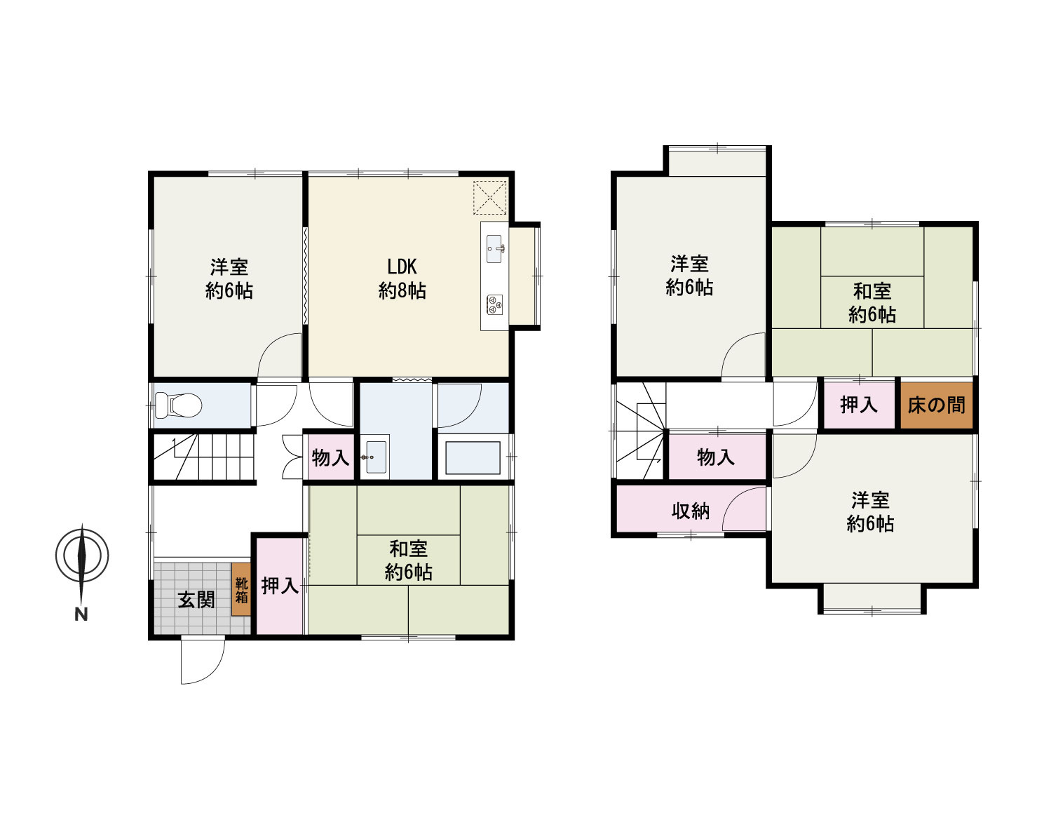 熊取町朝代東1丁目　中古戸建の間取り