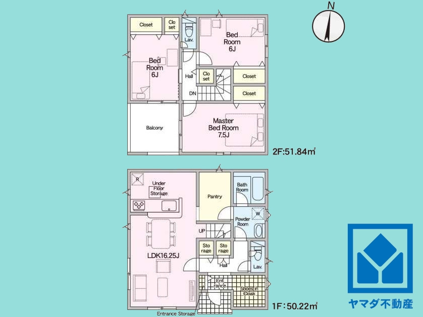 八幡市橋本尻江　第1　1号棟の間取り