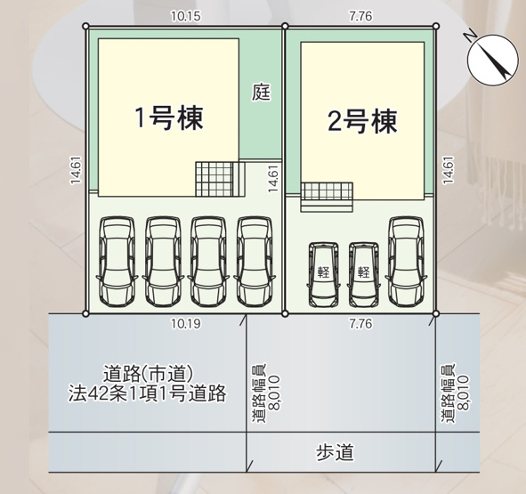 【区画図】 | 福岡市西区今宿1丁目第4　2号棟（全2棟）【仲介手数料無料・0円】 | 区画図です。2号棟