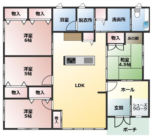 北諸県郡三股町大字樺山の中古一戸建の間取り